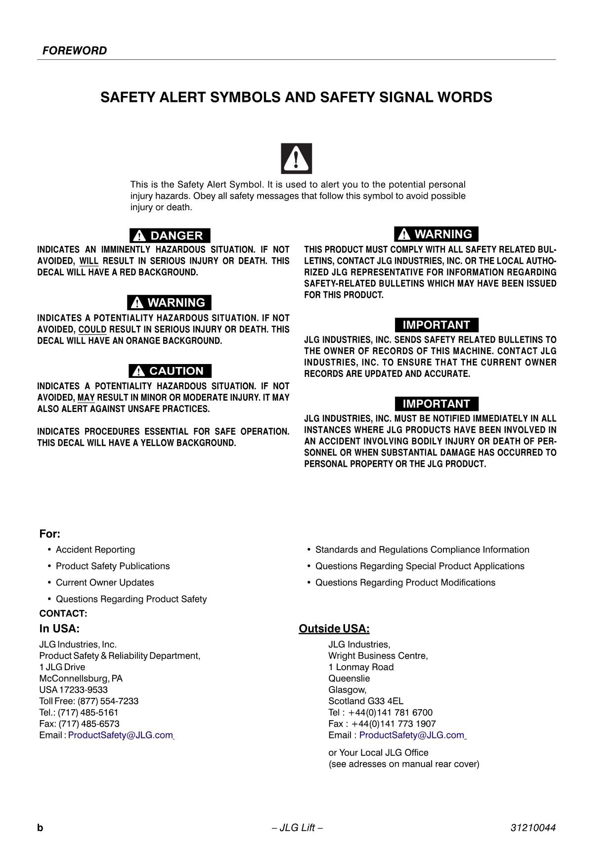 TOUCAN 861 Vertical Lift Maintenance Operation Operators Manual