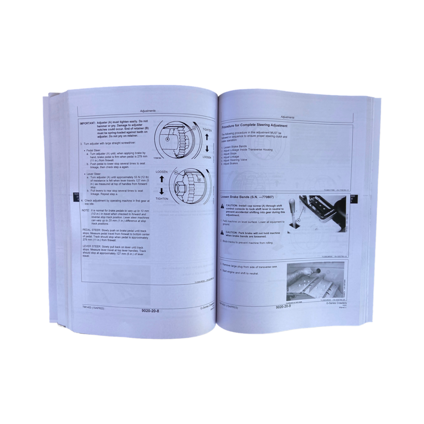 JOHN DEERE 450G 455G 550G 555G 650G Raupen-Planierraupen-Betriebstest-Servicehandbuch