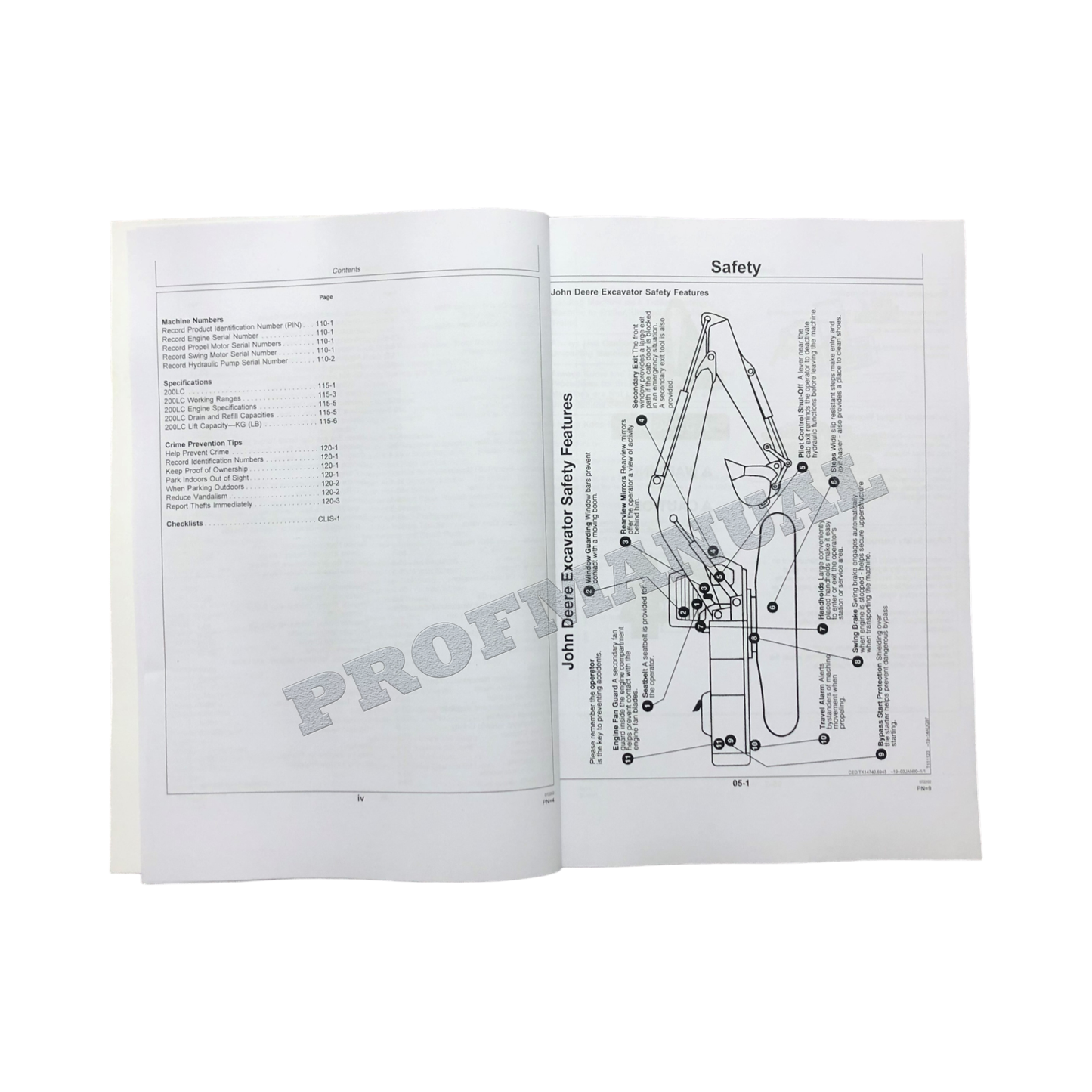 JOHN DEERE 200LC BAGGER-BETRIEBSHANDBUCH