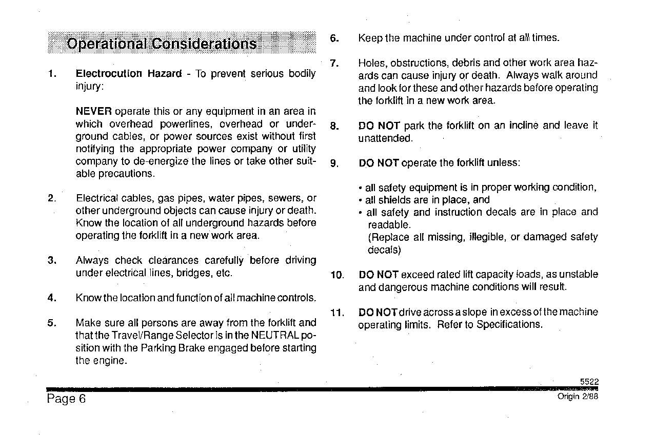 SKYTRAK 5522 Telehandler Maintenance Operation Operators Manual