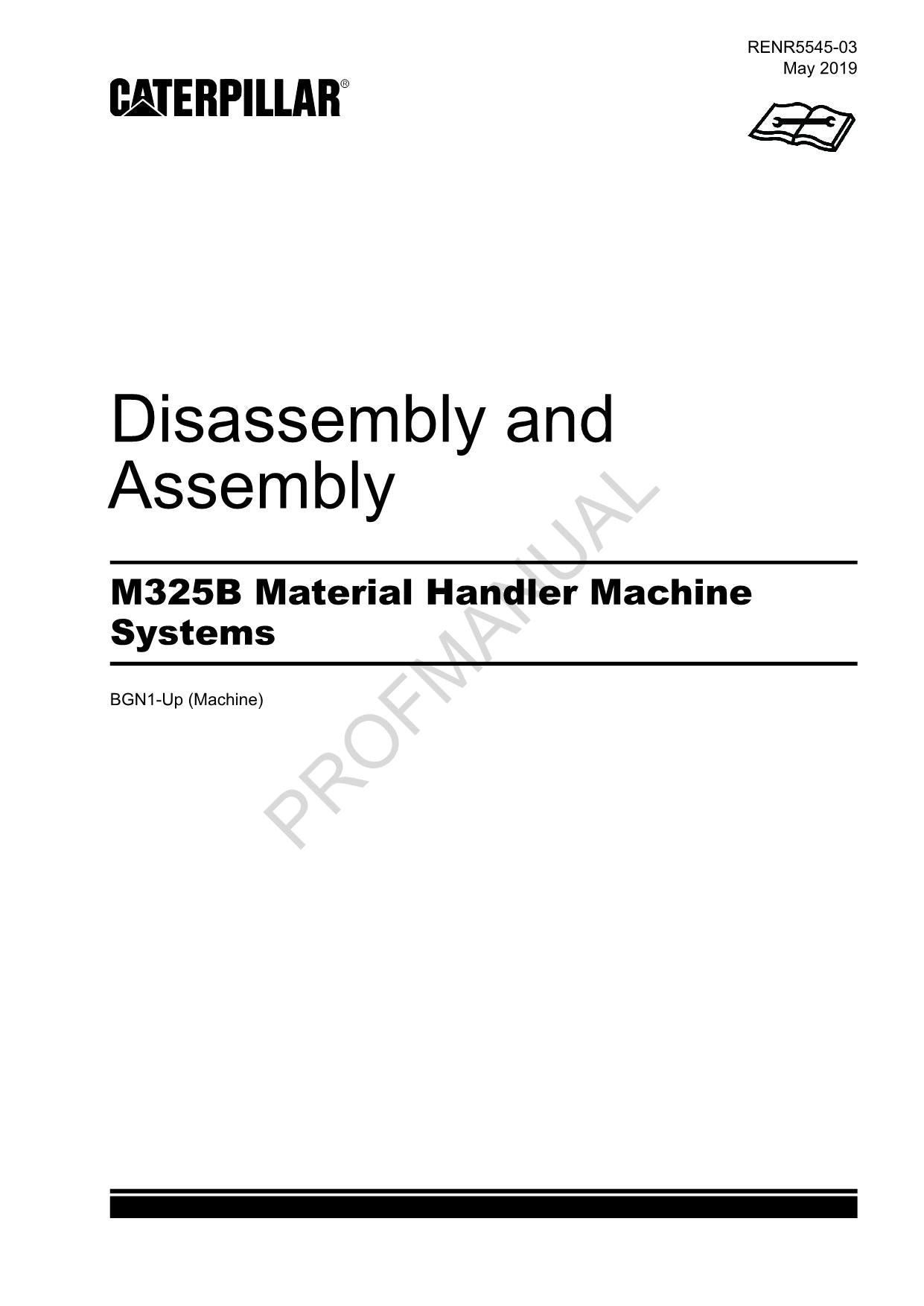 Caterpillar M325B Material Handler Disassembly Assembly Service Manual