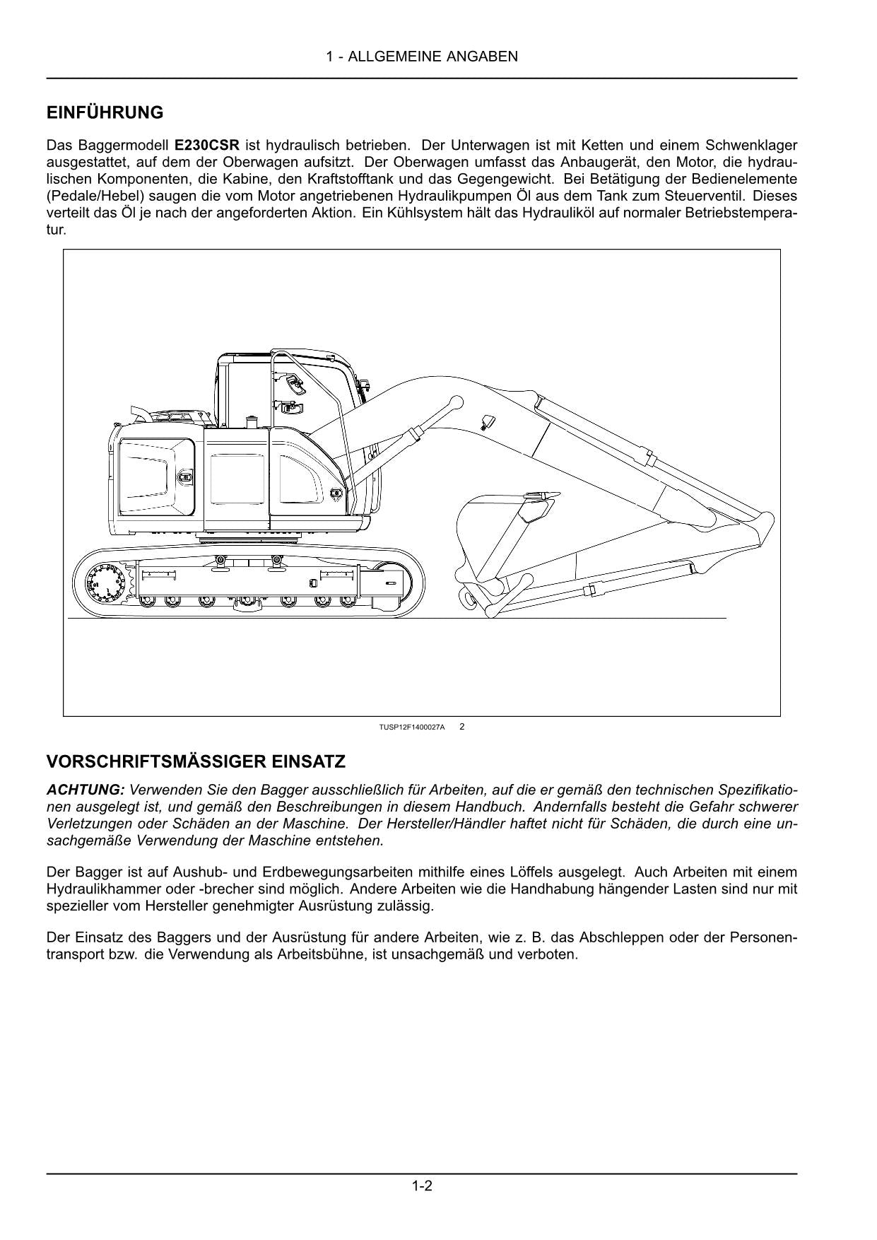 New Holland E230C SR Bagger Manuel d'instructions