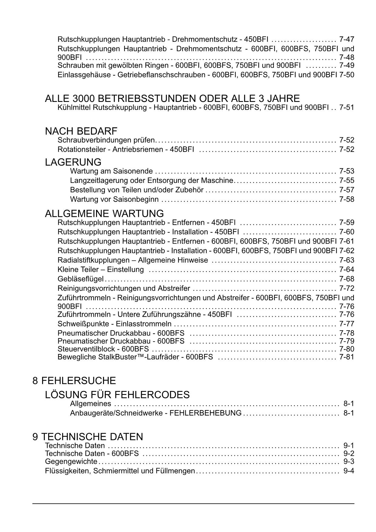 New Holland 450BFI 600BFI 600BFS 750BFI 900BFI Schneidwerk Manuel d'instructions