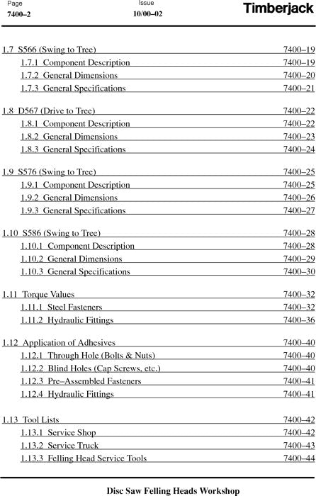 JOHN DEERE D567 D566 D536 S586 S576 FELLING HEAD SERVICE REPAIR  MANUAL