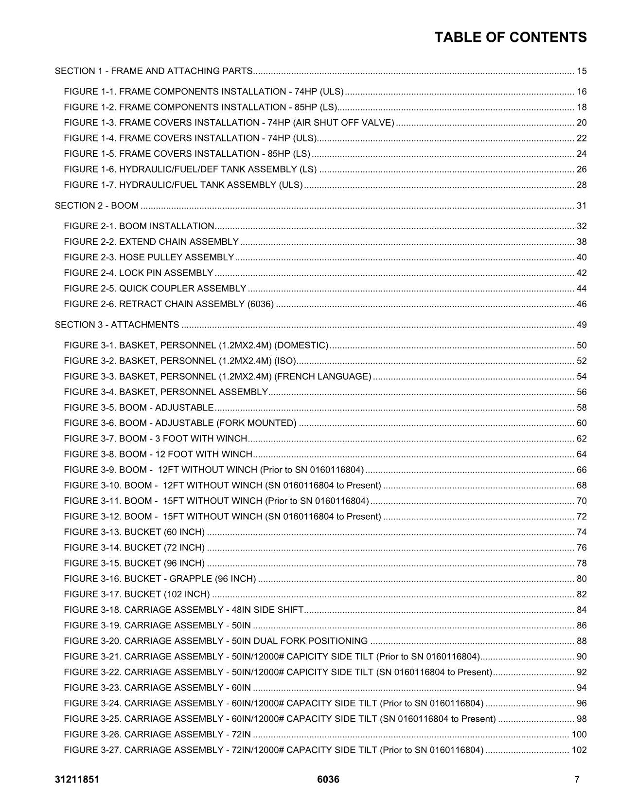 SKYTRAK 6036 Telehandler Parts Catalog Manual