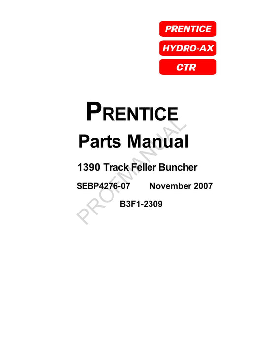 Caterpillar Cat 1390 Track Feller Buncher Teilekatalog Handbuch Ser. B3F1-2309