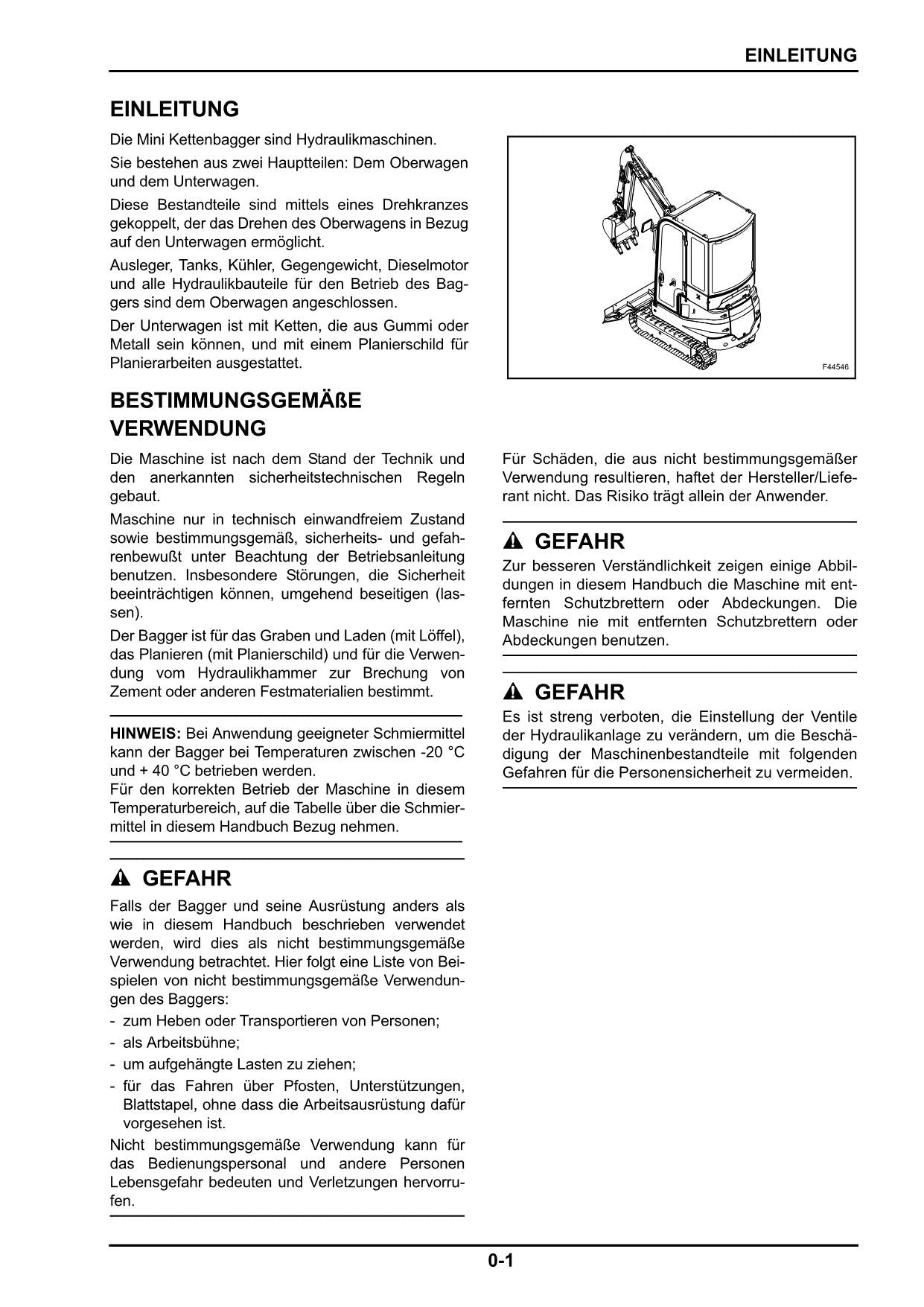 New Holland E16B E18B Bagger Manuel d'instructions