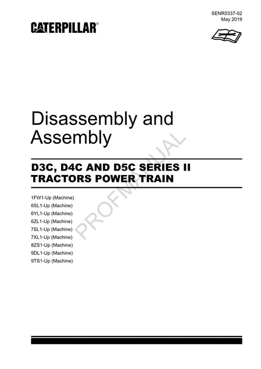 Manuel de démontage et d'assemblage du groupe motopropulseur du tracteur Caterpillar D3C D4C D5C SÉRIE 2