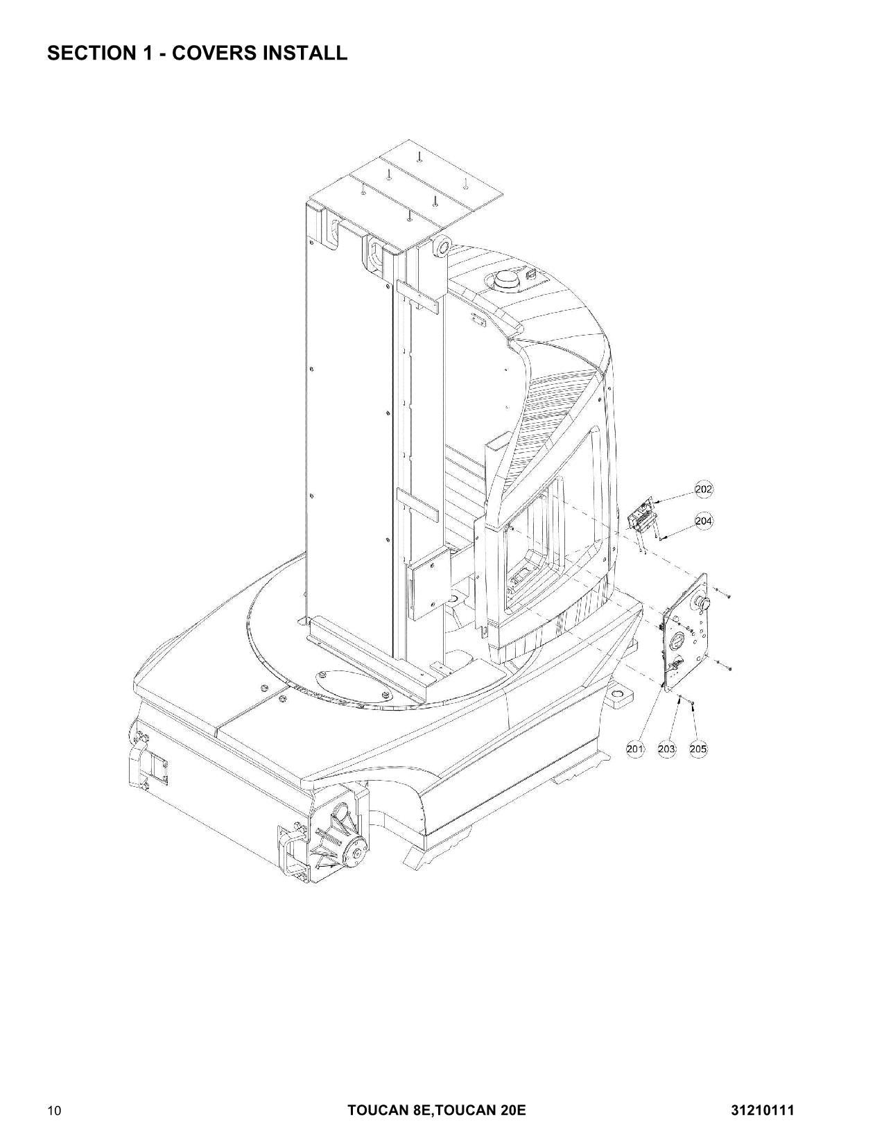 TOUCAN 20E 8E Vertical Lift Parts Catalog Manual 31210111 Multi language