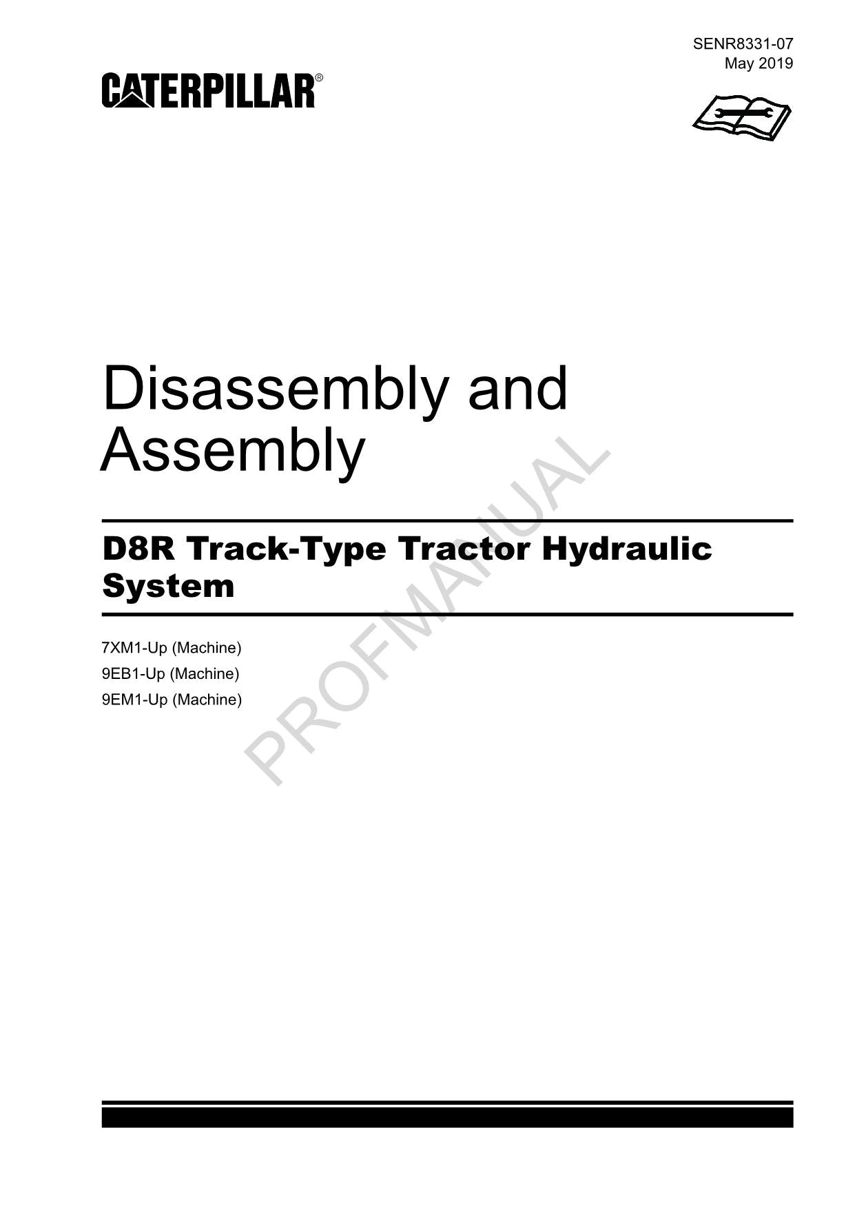 Caterpillar D8R Track Type Tractor Hydraulic System Manual Disassembly Assembly