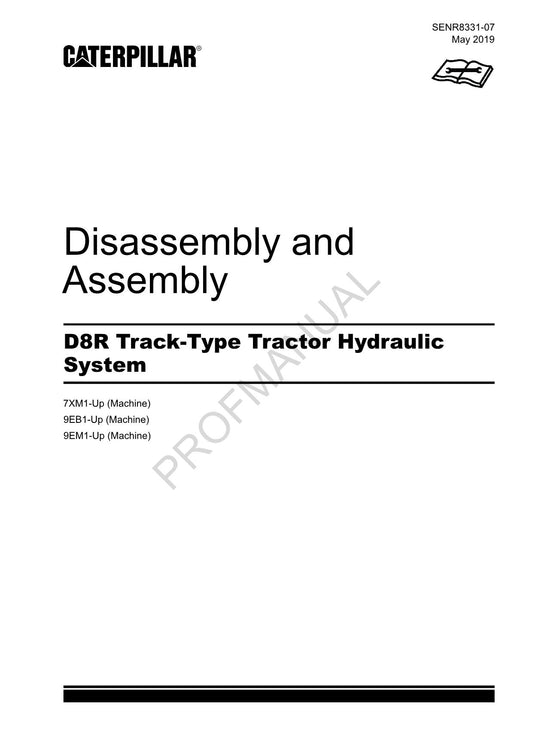 Caterpillar D8R Track Type Tractor Hydraulic System Manual Disassembly Assembly