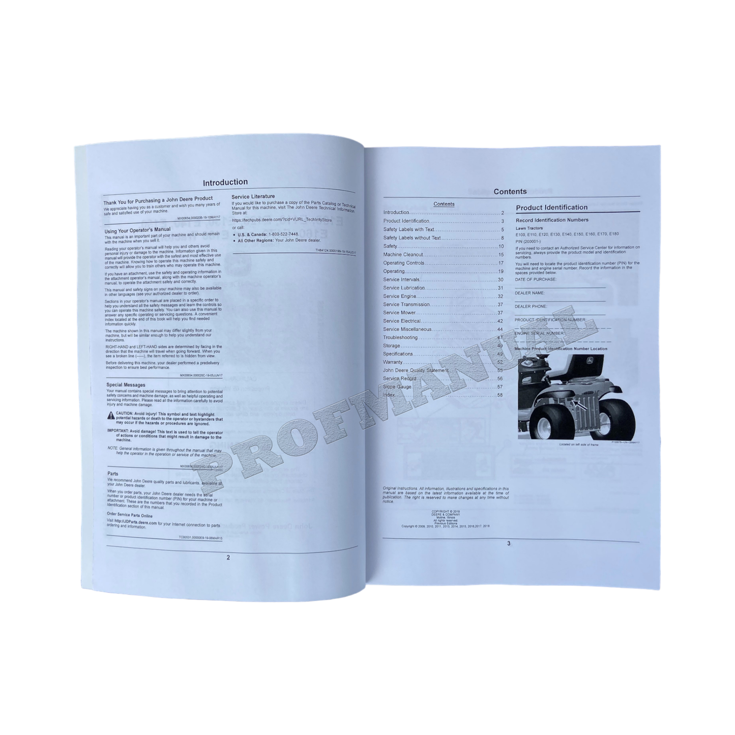 JOHN DEERE E100 E110 E120 E130 E140 E150 E160 E170 E180 TRACTOR OPERATORS MANUAL