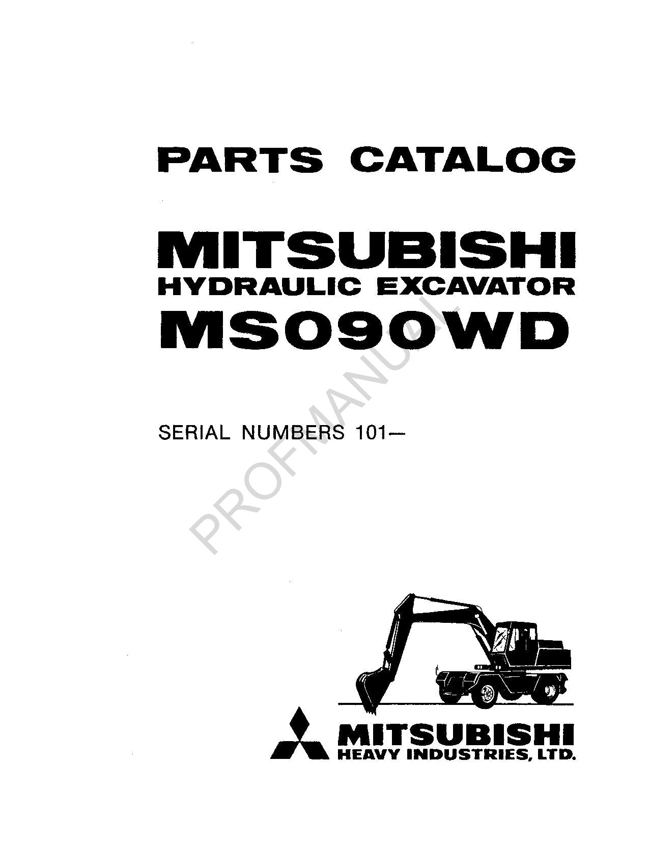 Caterpillar Cat Mitsubishi MS090WD Hydraulikbagger Ersatzteilkatalog Handbuch