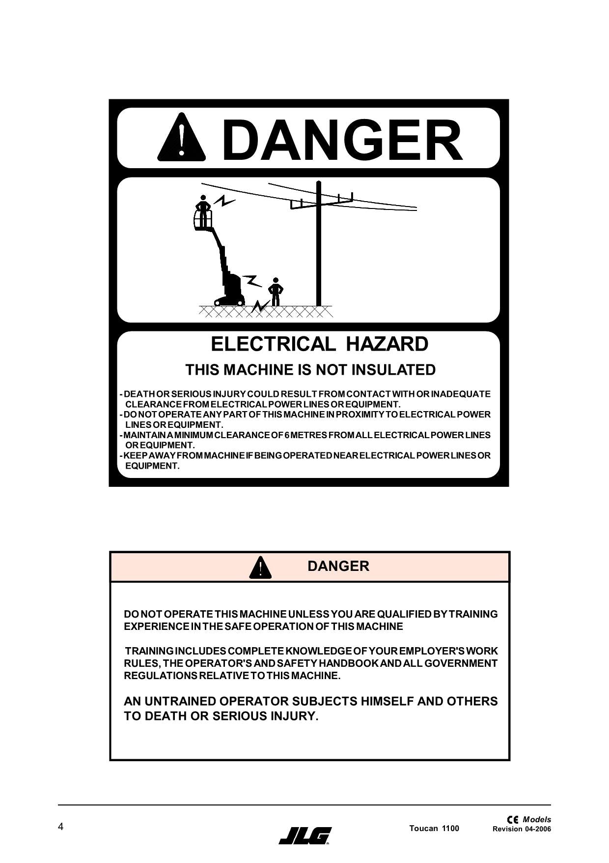 TOUCAN 1100 Vertical Lift Maintenance Operation Operators Manual