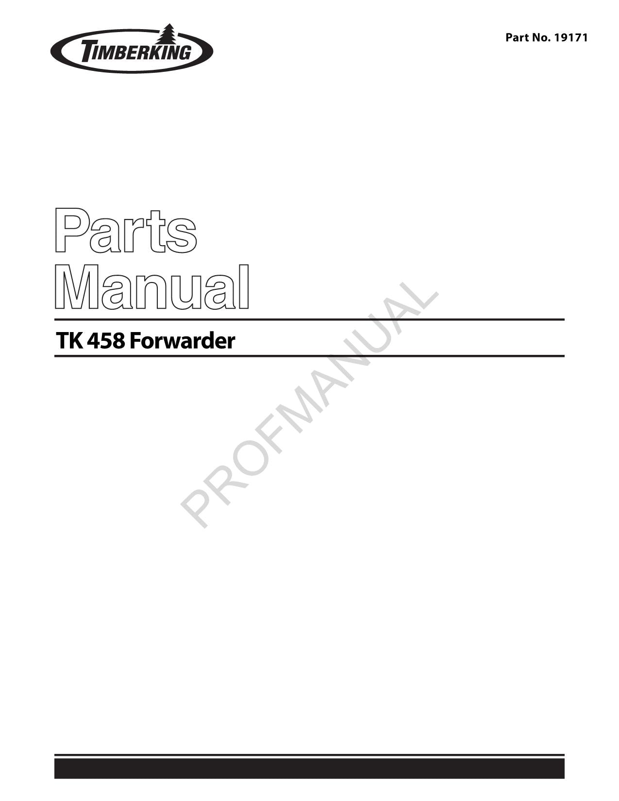 Caterpillar Cat TK458 Forwarder Parts Catalog Manual