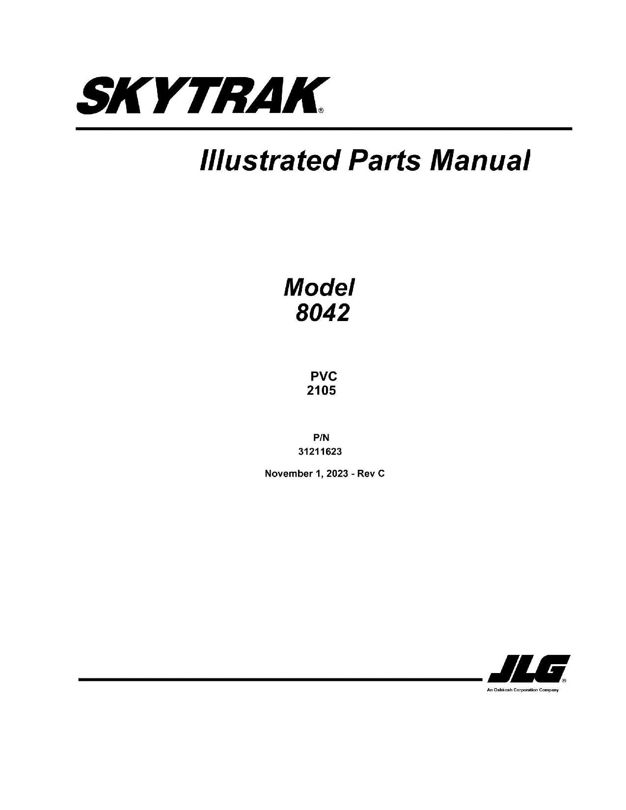 SKYTRAK 8042 Telehandler Parts Catalog Manual 31211623