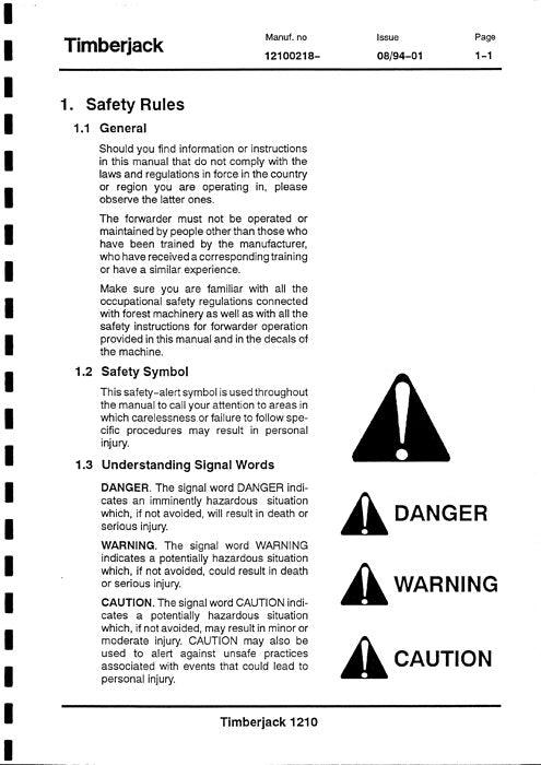 JOHN DEERE 1210 FORWARDER SERVICE REPAIR MANUAL