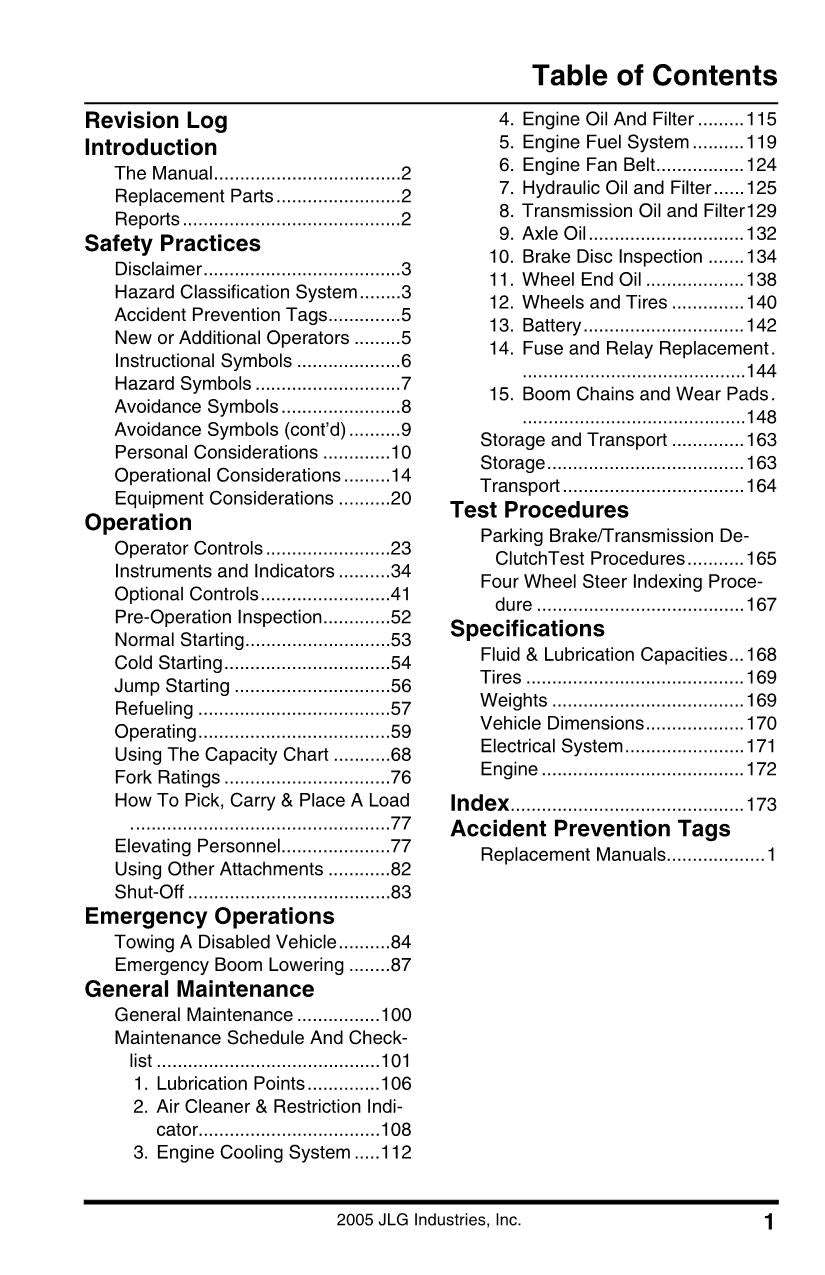 SKYTRAK 6036 Telehandler Maintenance Operation Operators Manual 3126021