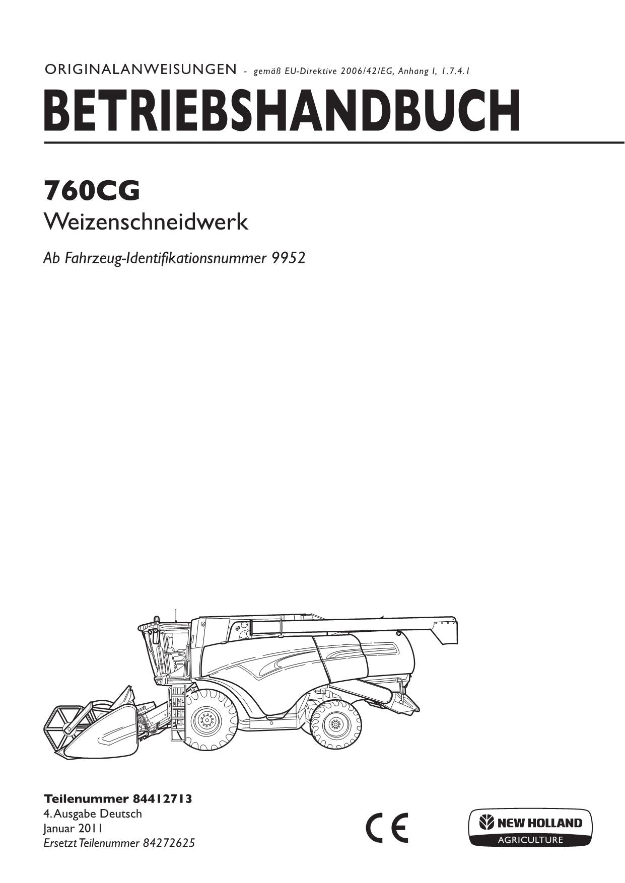 New Holland 760CG Manuel d'instructions pour travaux manuels