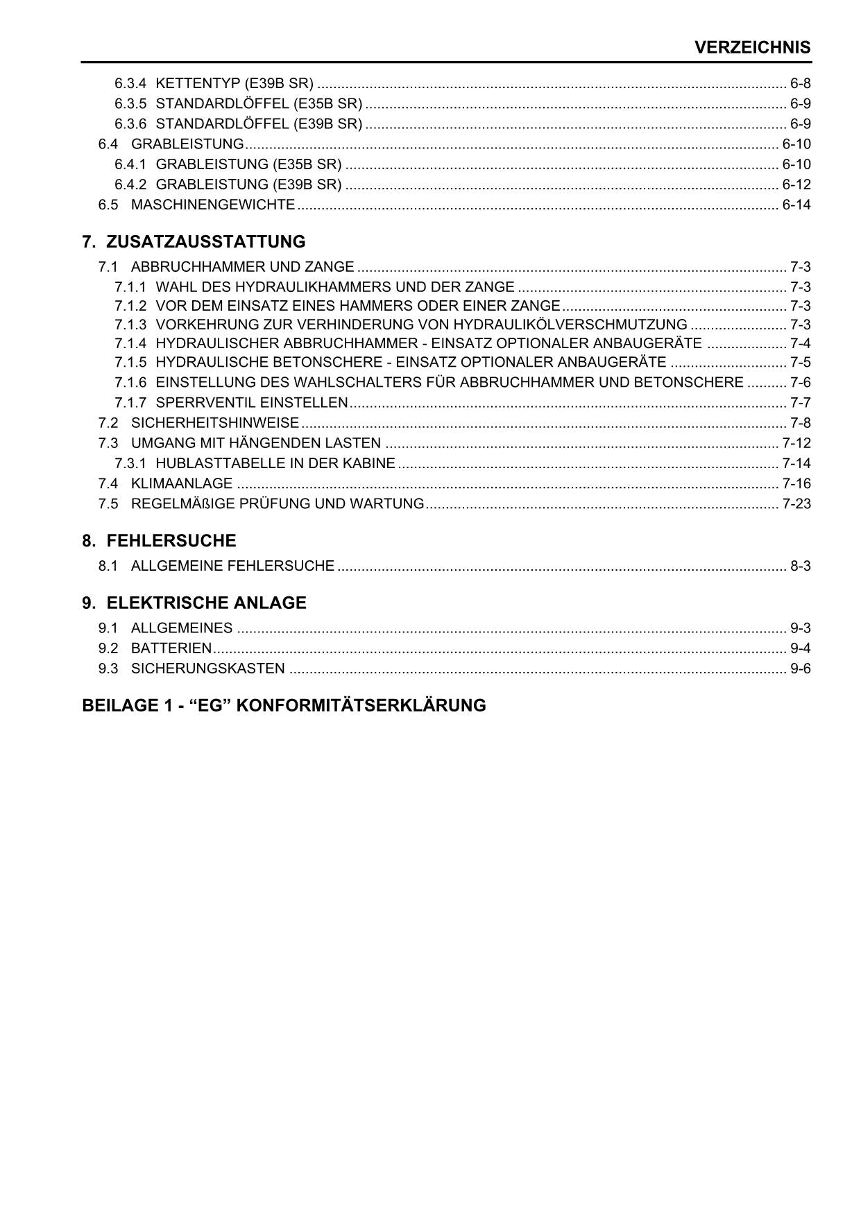 New Holland E35B SR E39B SR Bagger Manuel d'instructions