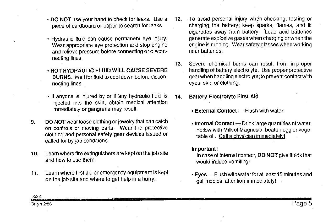 SKYTRAK 5522 Telehandler Maintenance Operation Operators Manual