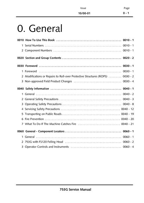 JOHN DEERE 753G TRACKED FELLER BUNCHER SERVICE REPAIR MANUAL s-n 002001-002044