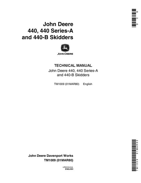 JOHN DEERE 440 440A 440B SKIDDER SERVICE-REPARATURHANDBUCH