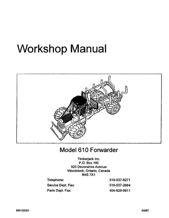 JOHN DEERE 610 FORWARDER SERVICE-REPARATURHANDBUCH