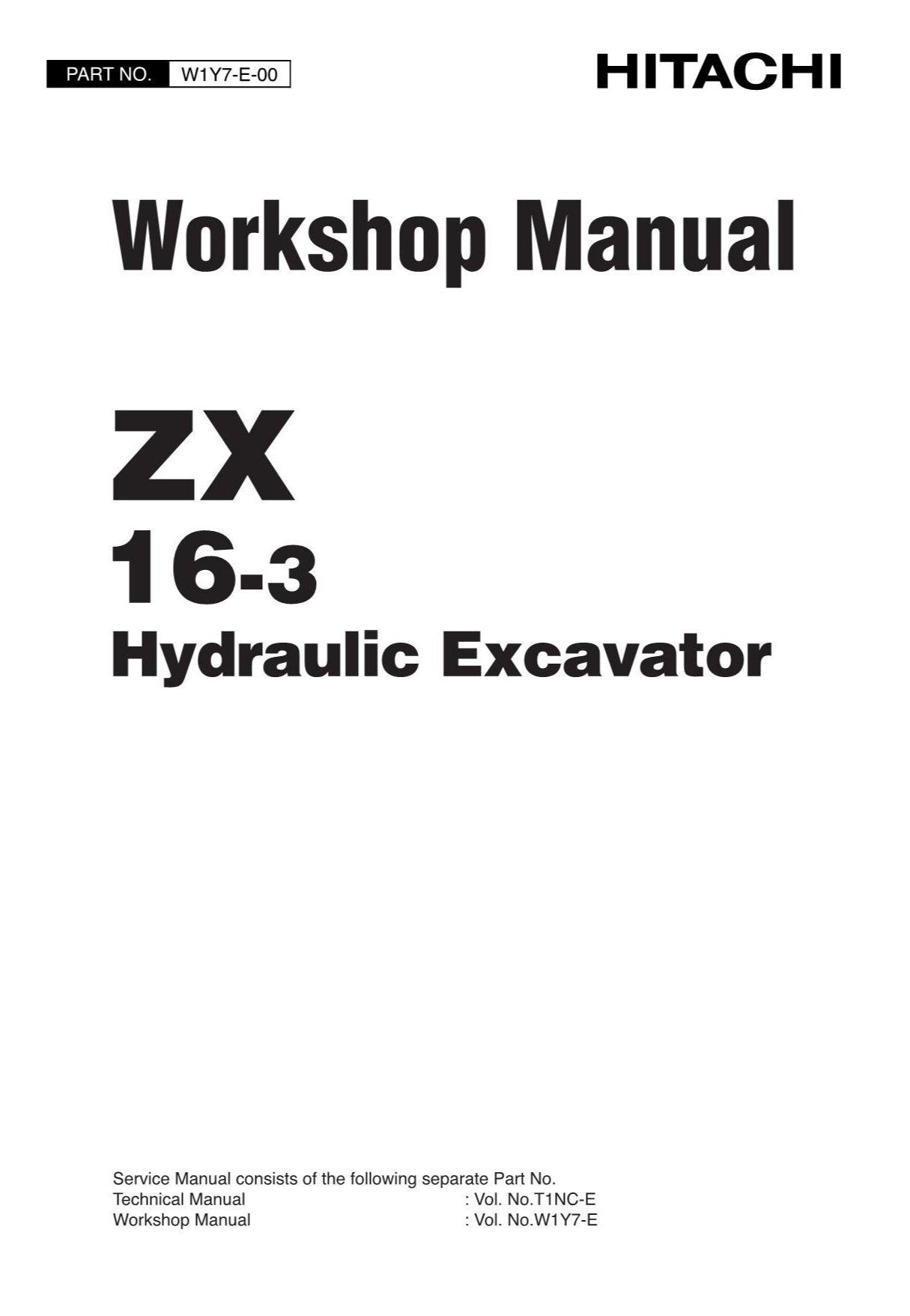 Hitachi ZX16-3 Excavator Workshop Service Repair manual