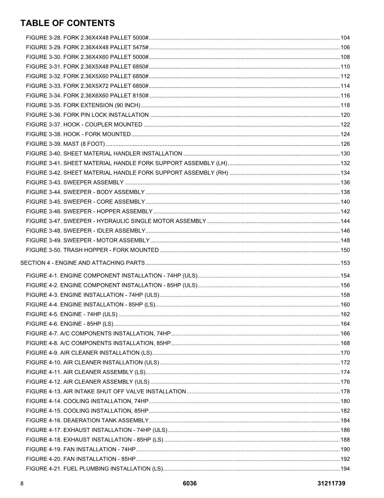 SKYTRAK 6036 Telehandler Parts Catalog Manual 31211739