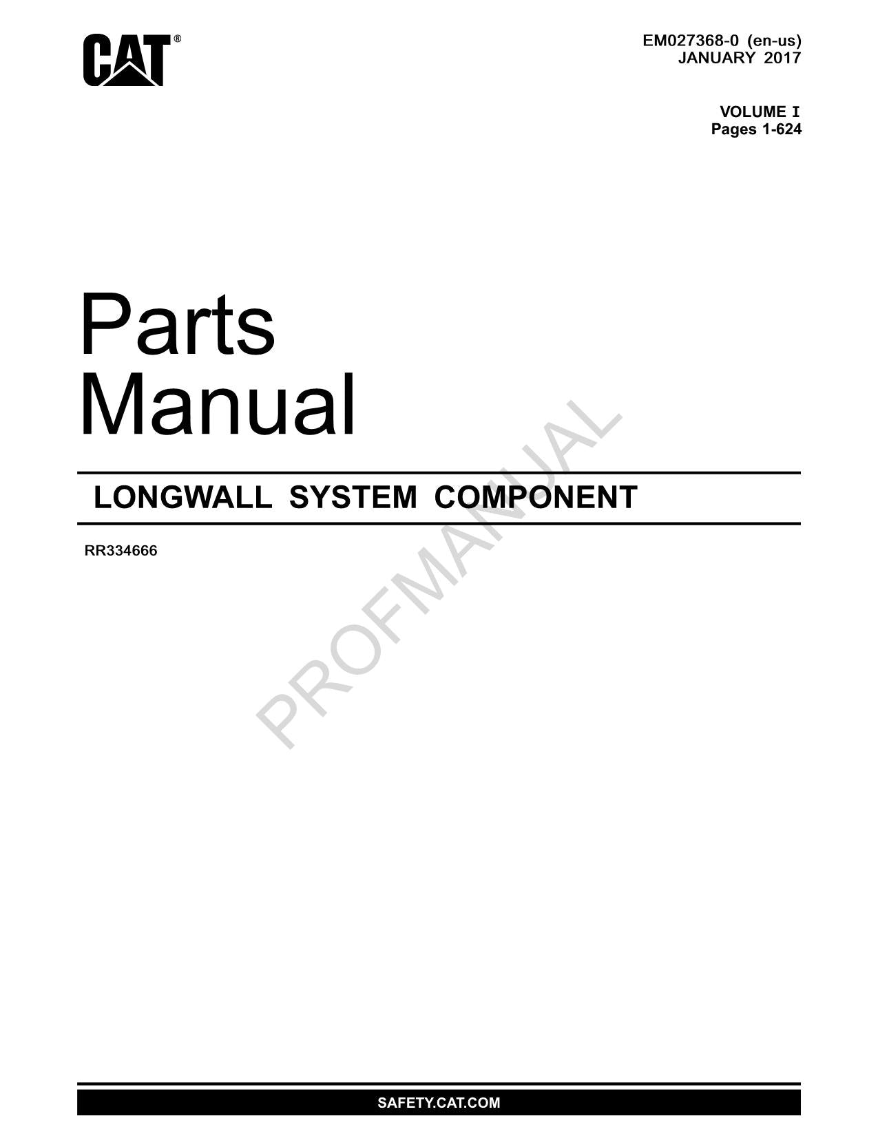 Caterpillar LONGWALL SYSTEM COMPONENT Unterirdischer Strebbau - Ersatzteilkatalog