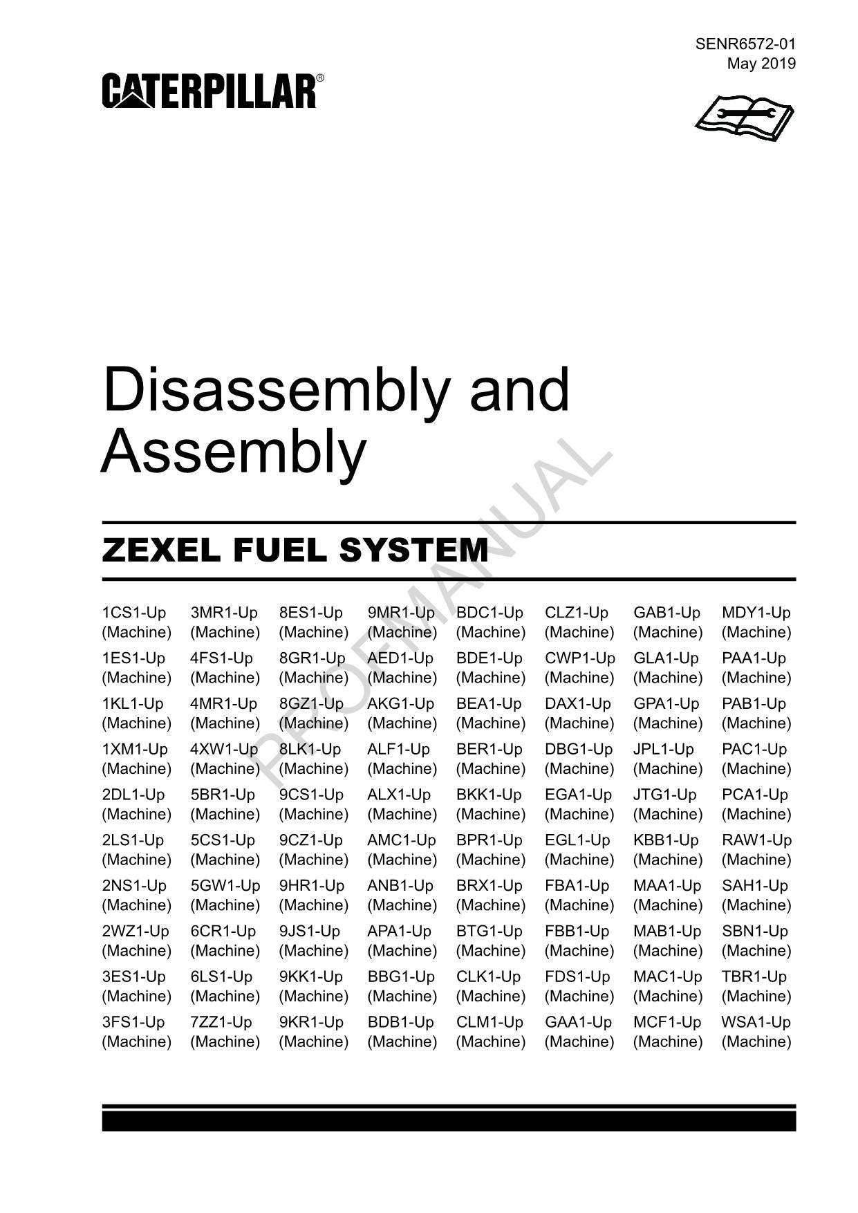 Caterpillar Cat ZEXEL FUEL SYSTEM Disassembly Assembly Manual