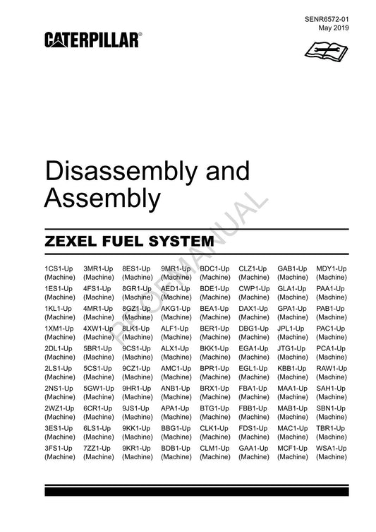 Caterpillar Cat ZEXEL FUEL SYSTEM Disassembly Assembly Manual