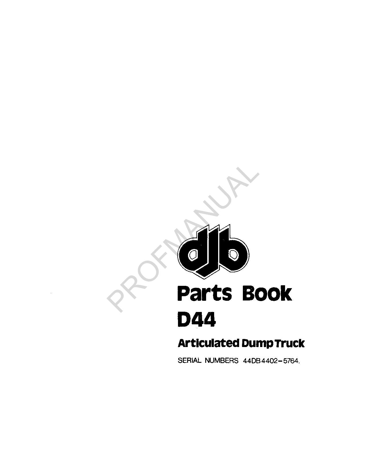 Caterpillar Cat D44 Articulated Dump Truck Parts Catalog Manual SEBP8401