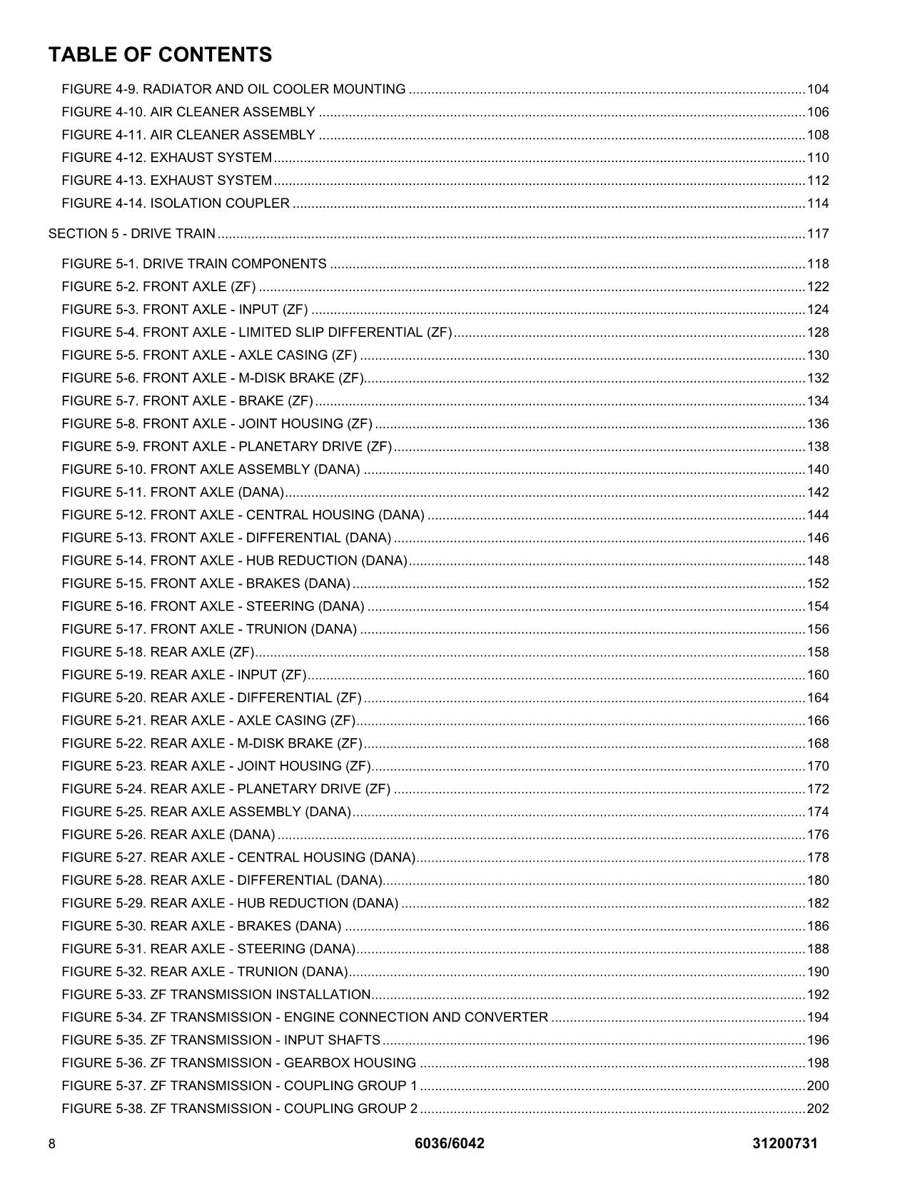 SKYTRAK 6036 6042 Telehandler Parts Catalog Manual 31200731