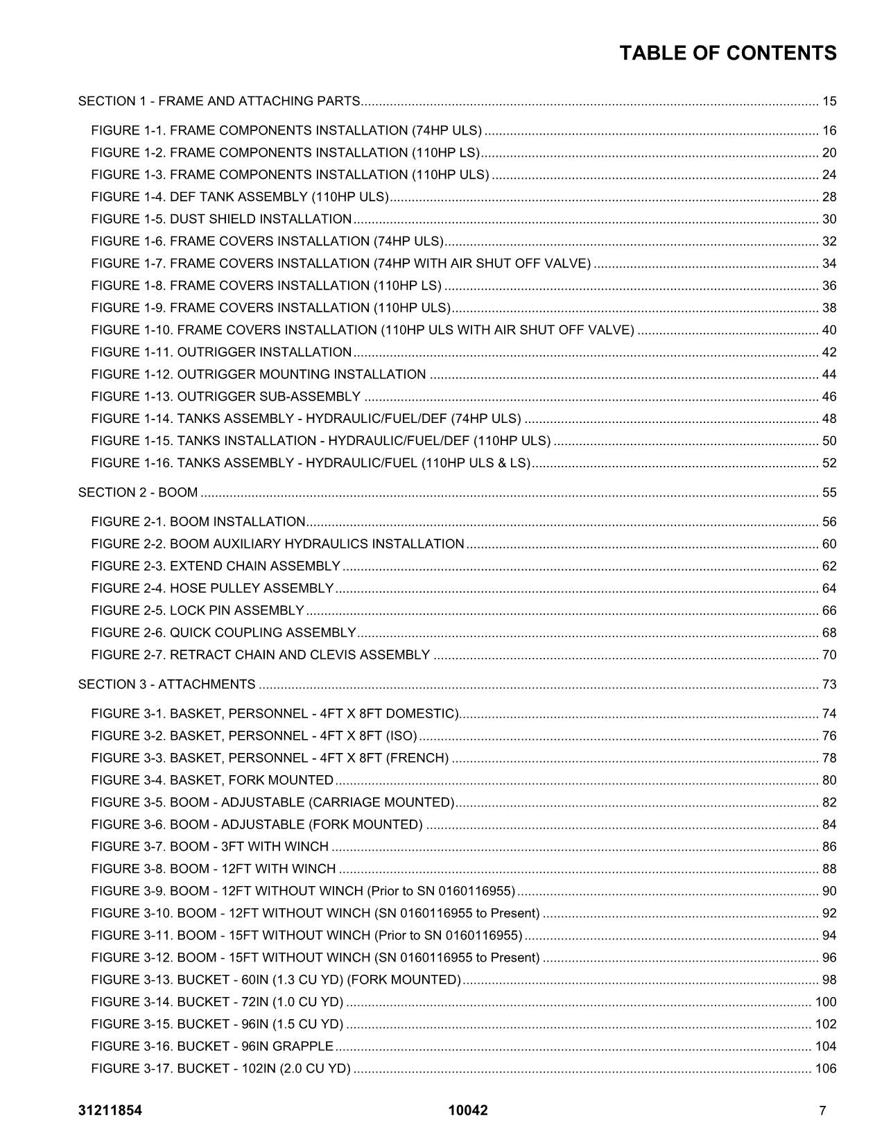 SKYTRAK 10042 Telehandler Parts Catalog Manual 31211854