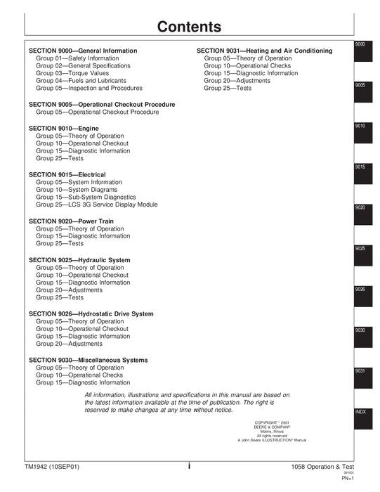 JOHN DEERE 1058 FORWARDER OPERATION TEST SERVICE REPAIR MANUAL