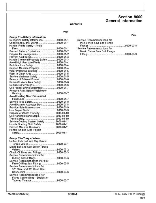 JOHN DEERE 643J 843J FAHRRAD-FÄLLBÜNDELMASCHINE - BETRIEBSTEST - TECHNISCHES HANDBUCH