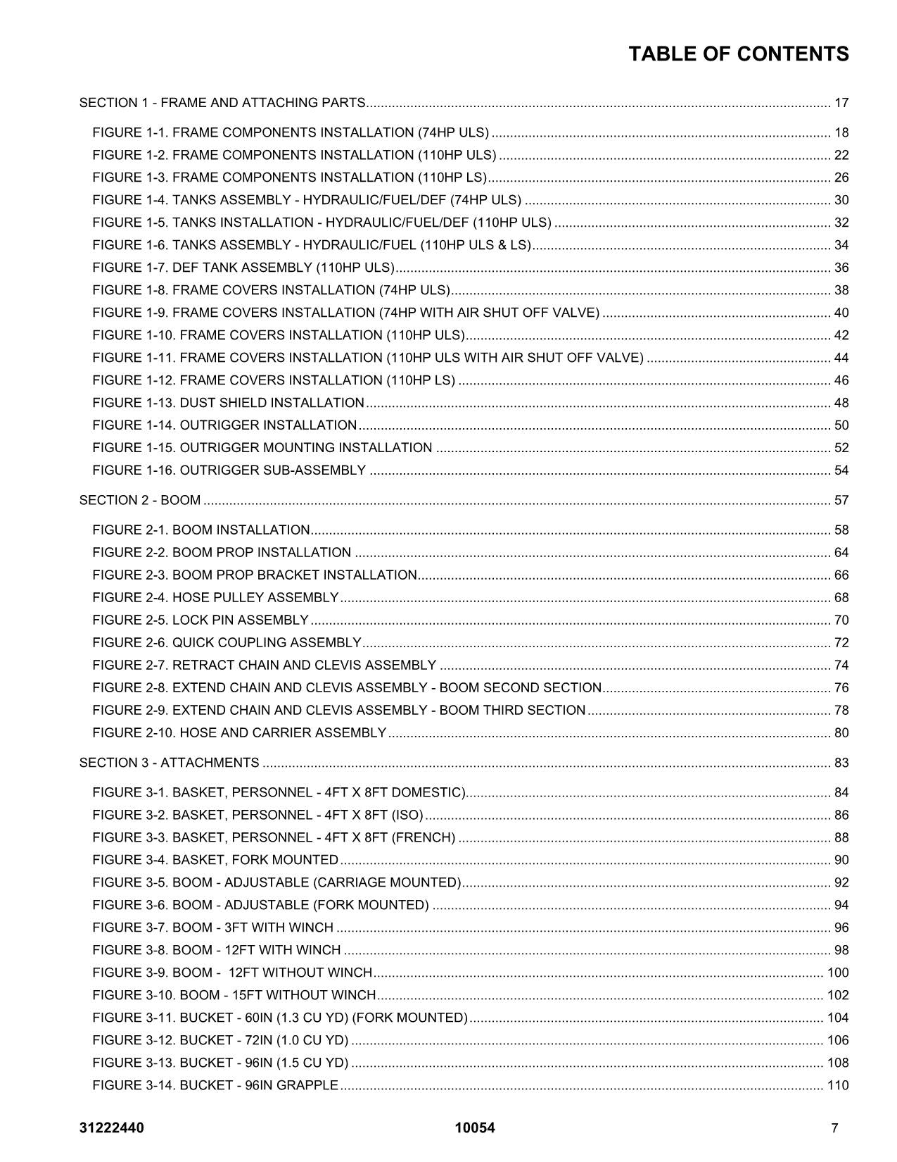 SKYTRAK 10054  Telehandler Parts Catalog Manual