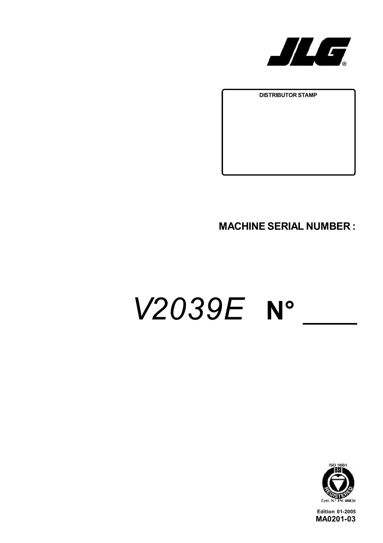 TOUCAN V2039E Vertical Lift Parts Catalog Manual