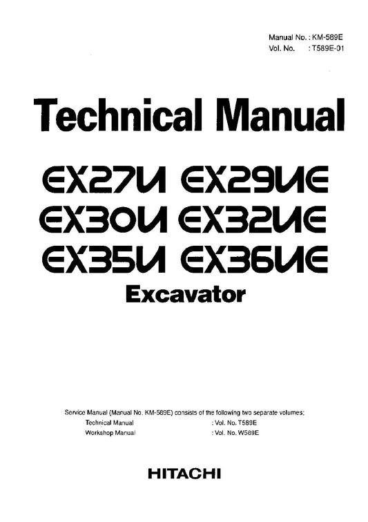 Hitachi EX27U EX30U EX35U Operational Test Troubleshooting Scheme Service Manual