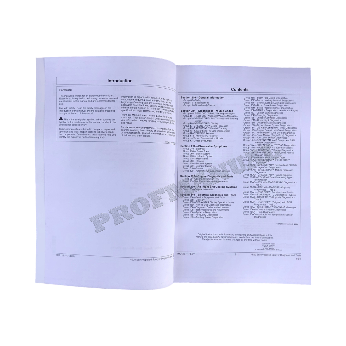 JOHN DEERE 4920 SPRAYER DIAGNOSETEST SERVICEHANDBUCH Nordamerika