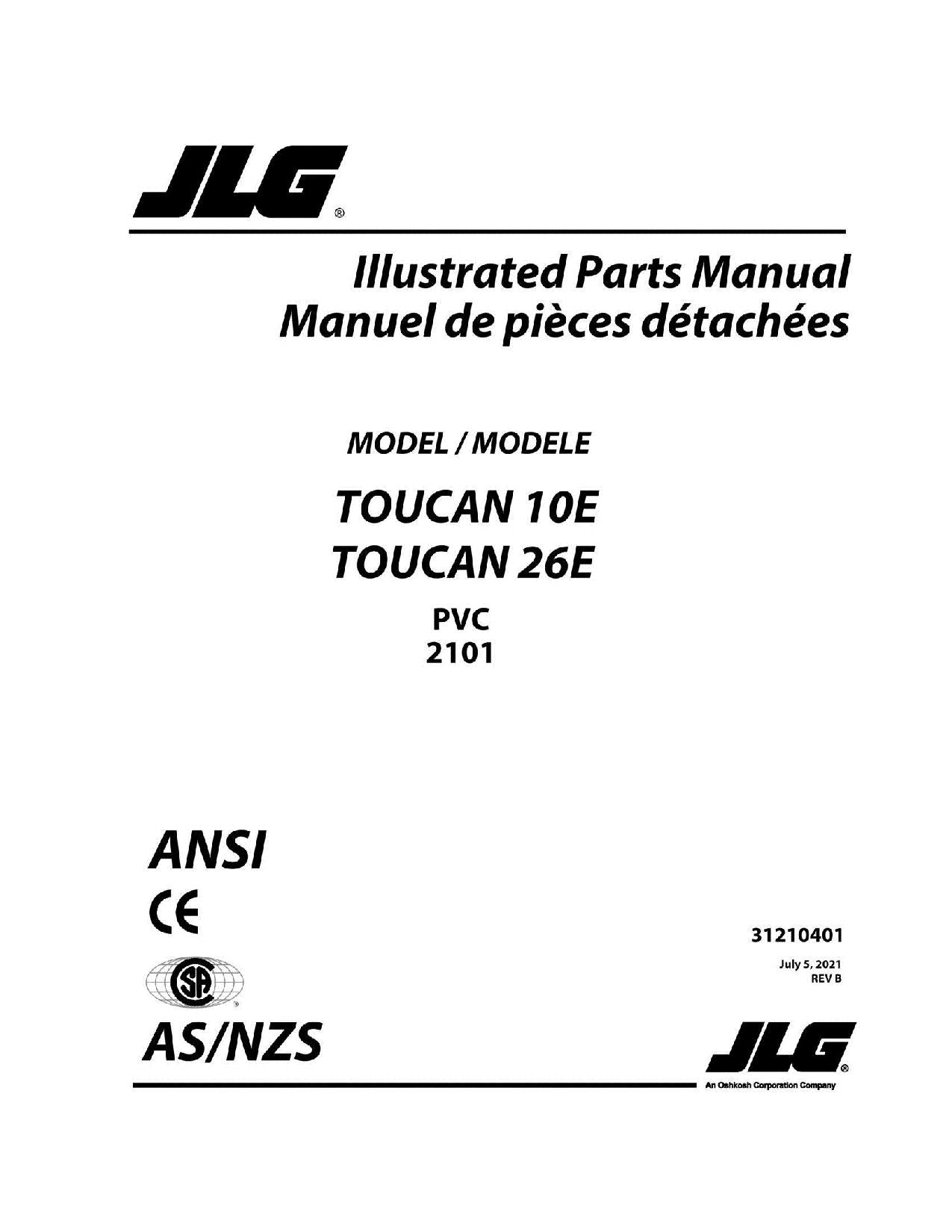 TOUCAN 10E 26E Vertical Lift Parts Catalog Manual