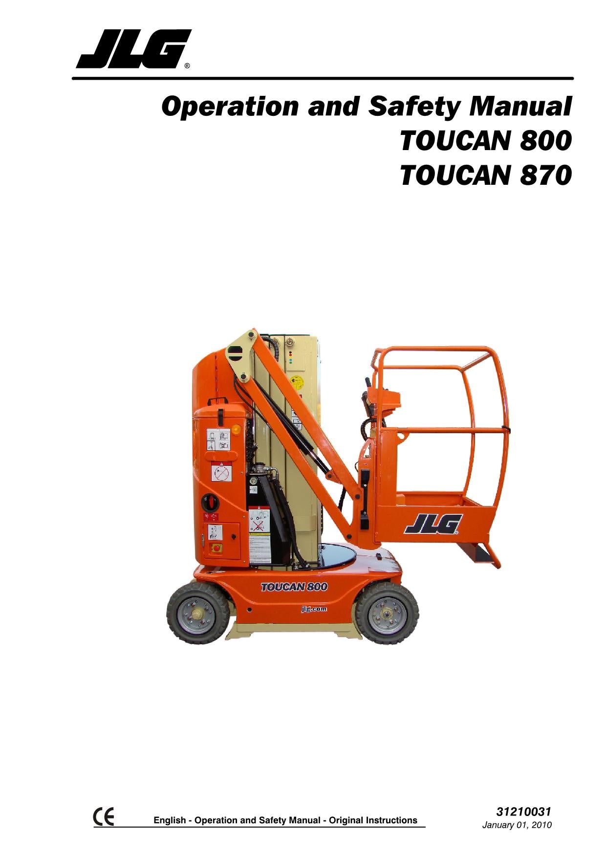 TOUCAN 800 870 Vertical Lift Maintenance Operation Operators Manual