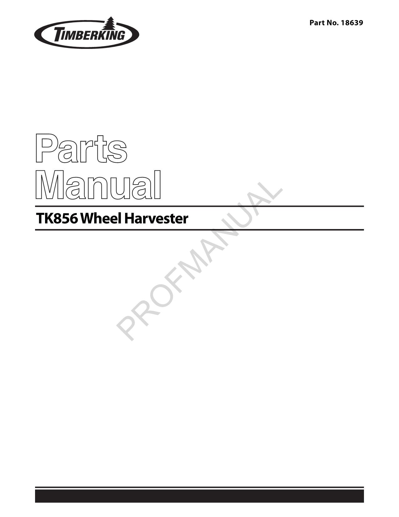 Caterpillar TK856 Tier 2 Wheel Harvester Parts Catalog Manual