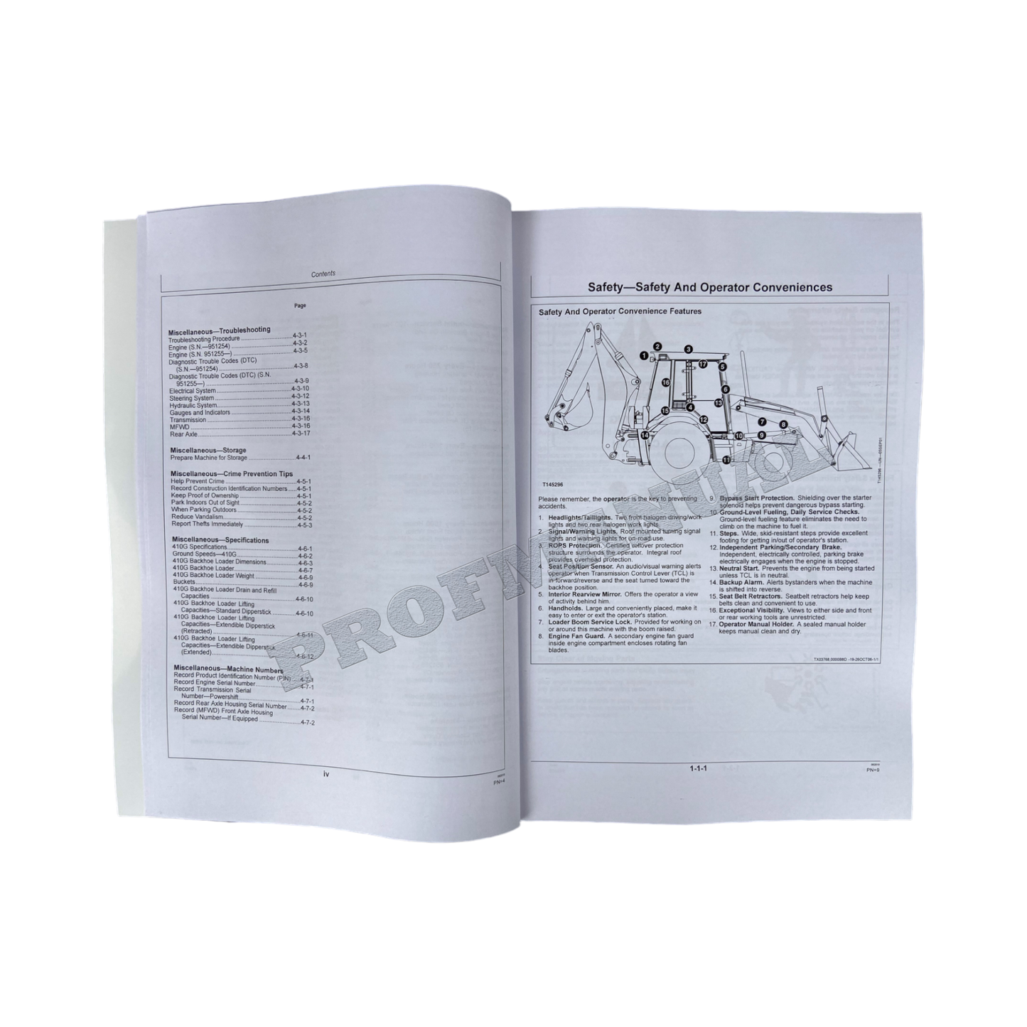 JOHN DEERE 410G BAGGERBAGGER – BEDIENUNGSANLEITUNG + !BONUS! 