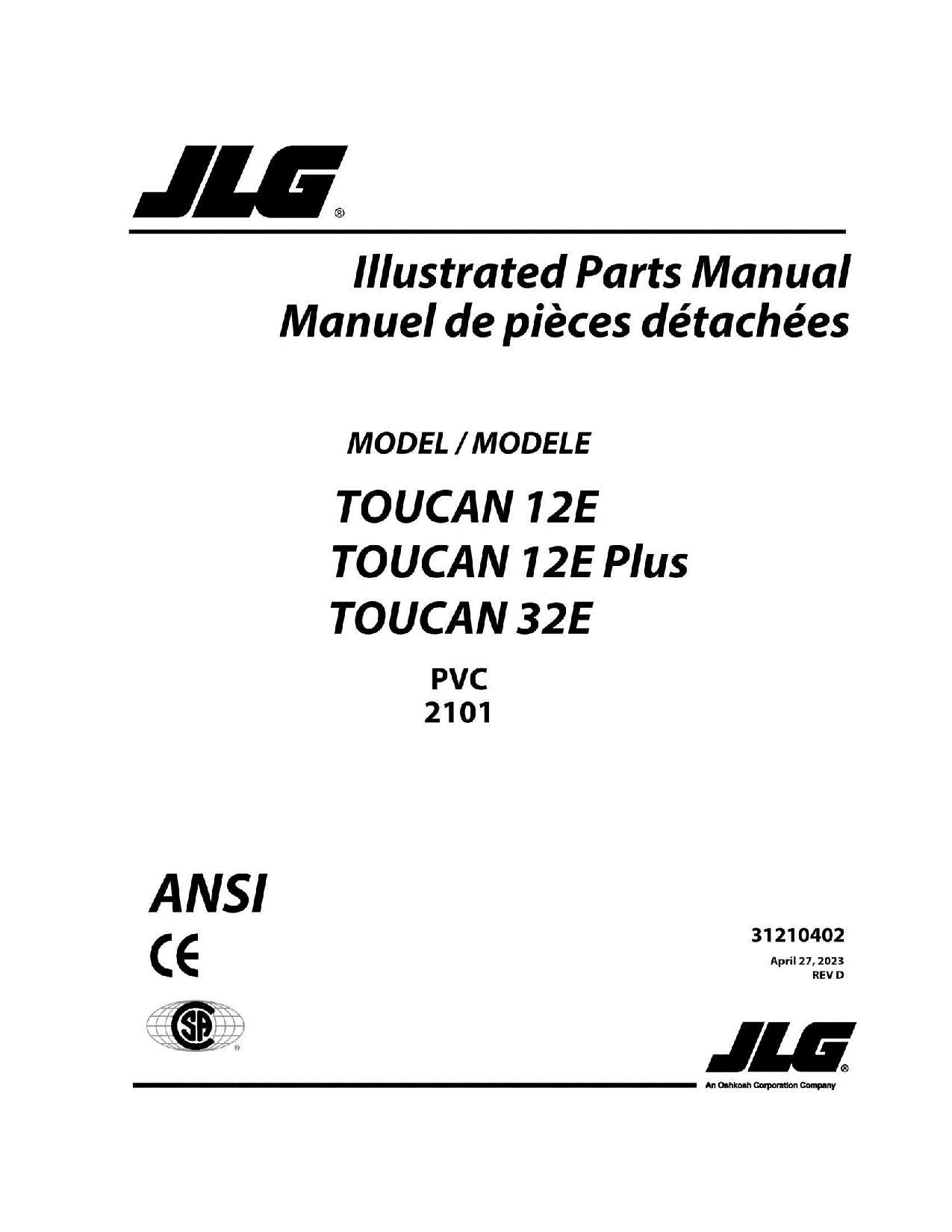 TOUCAN 12E 12E Plus 32E Vertical Lift Parts Catalog Manual