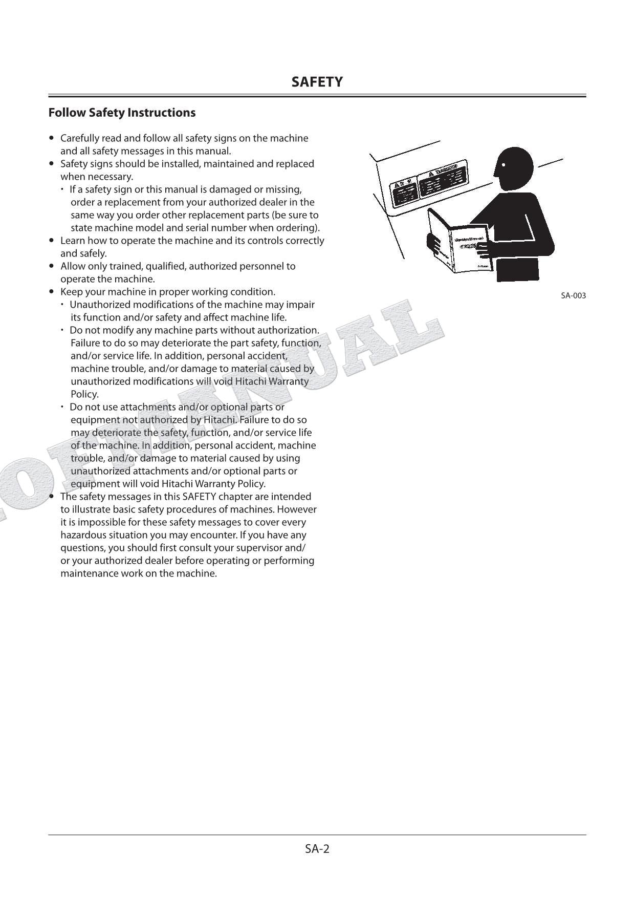 HITACHI ZX210LCN-G Excavator Service Manual Troubleshooting Big Schemes