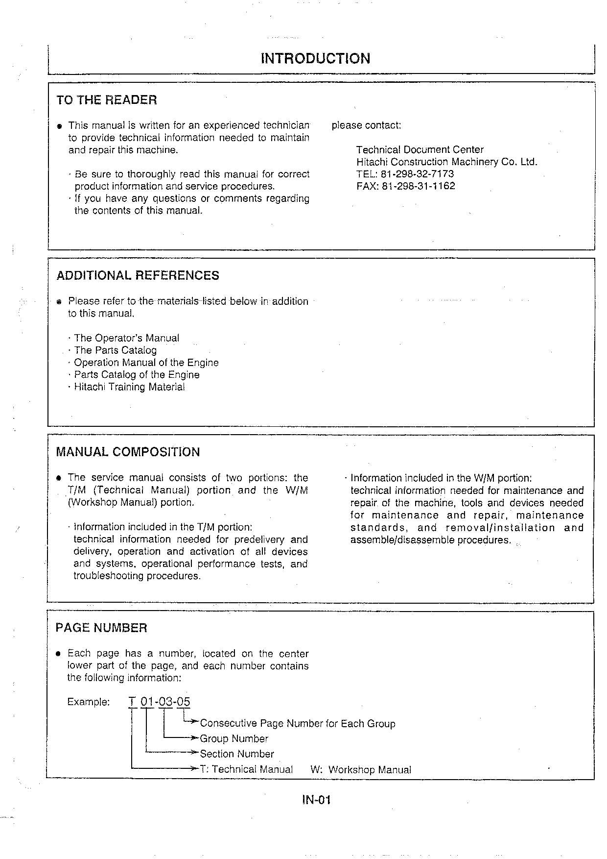 Hitachi EX55UR Excavator Workshop Repair Service manual