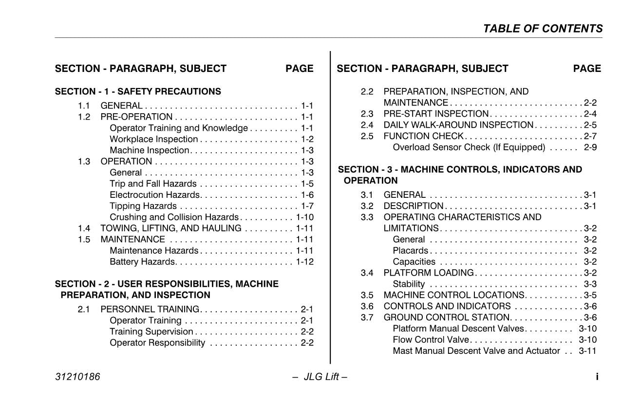 TOUCAN 12E 12E Plus 32E Vertical Lift Maintenance Operators Manual 31210186